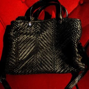 Black Kooba bag with triple storage hand held and long strap